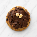 Chocolate cookie with nuts and and cream