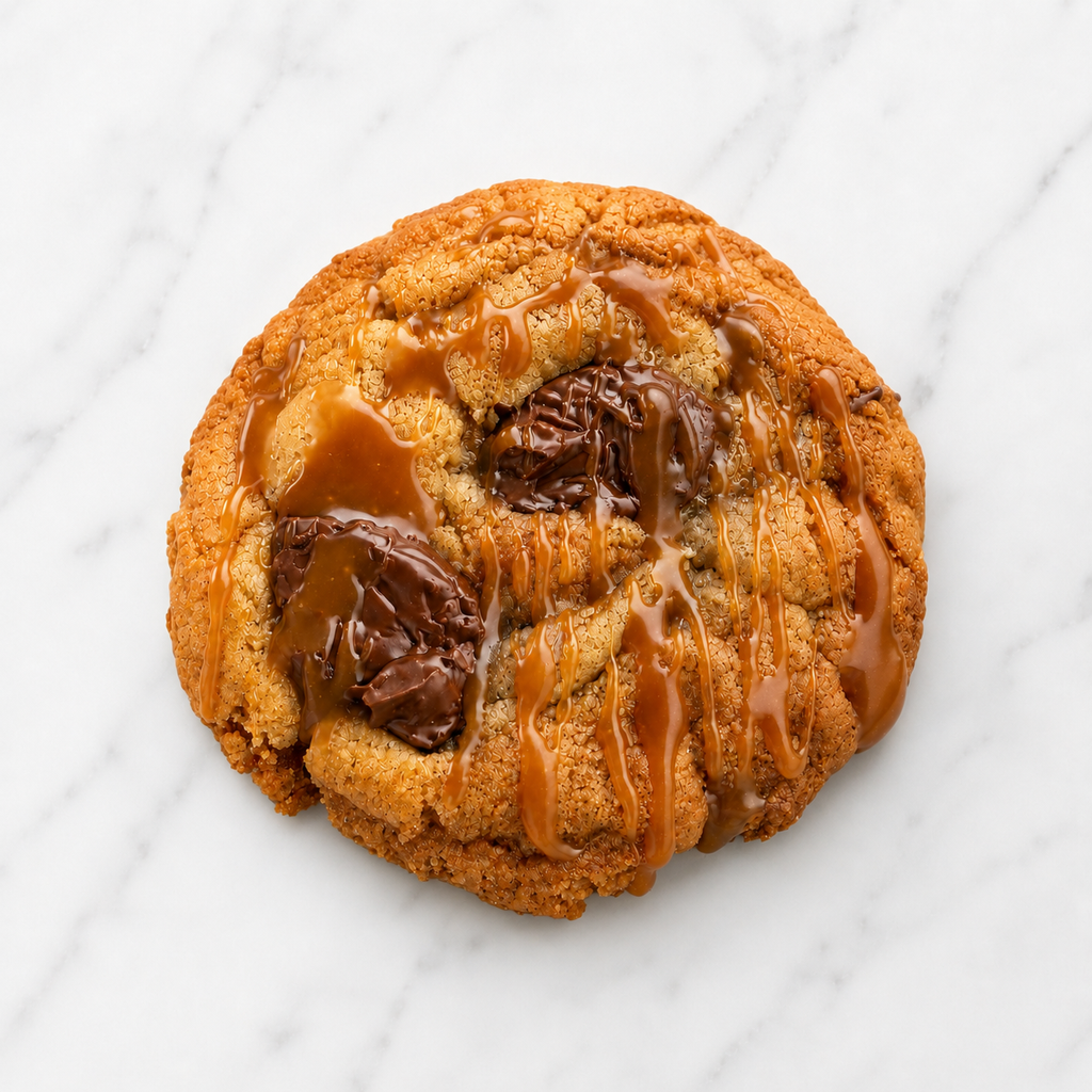 Caramel cake cookie with Nutella